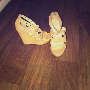 Beige wedges